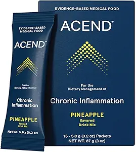 ACEND Medical Food Drink Mix Packets - Inflammation Support Supplement, Vitamin Drink w/Probiotics & Electrolytes, Non-GMO, Gluten-Free, Sugar-Free Pineapple Flavor - 5.8g Packets (15 Doses)