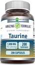 Amazing Formulas Taurine 1000 Mg per Serving 200 Capsules Amino Acid Suplemento ← No Gluten Free ← Made in USA