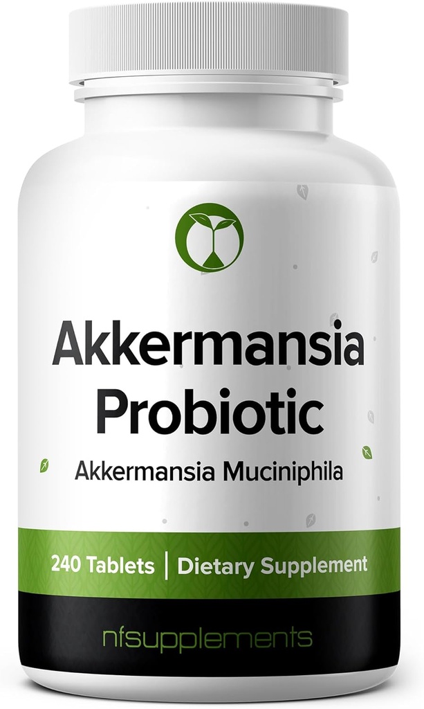 Akkermansia Muciniphila Probiotic Supplement 240 Tablets 100 Million AFU Probiotics for Men &amp; Women Supports Intestinal Digestive & Gut Health (240, Akkermansia Muciniphila)