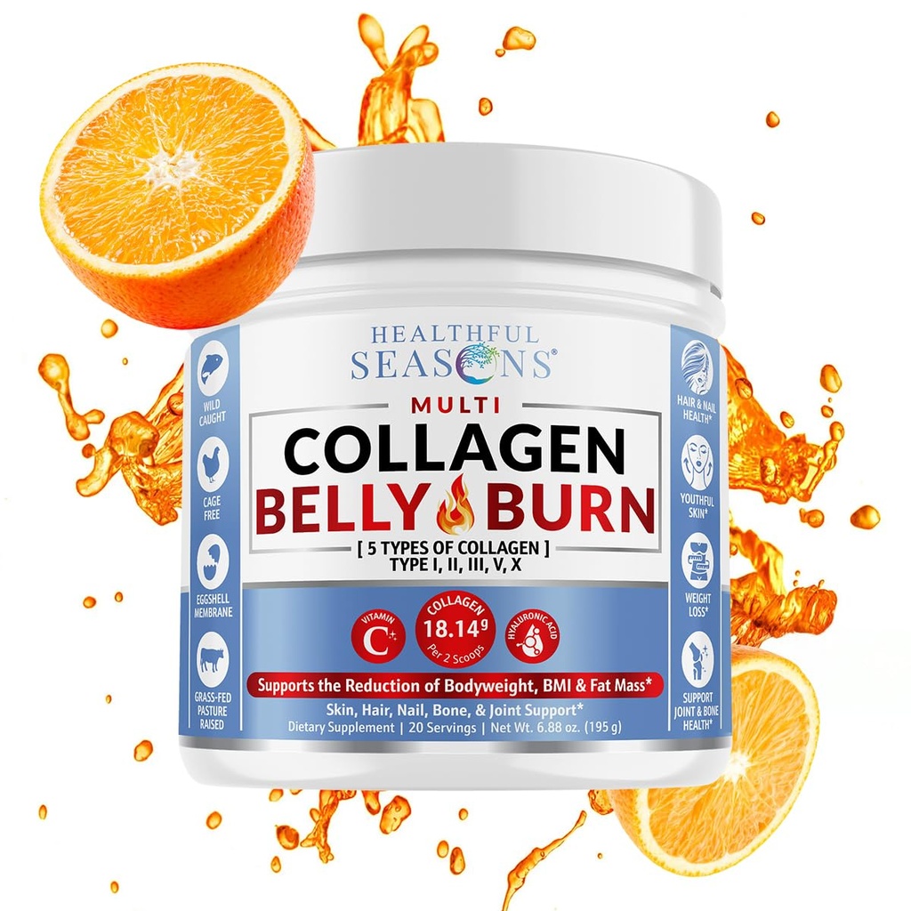 Multi Collagen Powder con Tipos I, II, III, V, X - Suplemento de Gestión de Peso con Vitamina C &amp; Ácido Hialurónico – Soporta la piel, el cabello, las uñas, el metabolismo, la salud mixta &amp; muscular – 20 servicios (1)