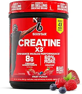 Polvo de Monohidratos de 6 estrellas, X3 (Cono de Nieve CIY) - Sabored Creatine HCl Powder Monohydrate Suplemento para la construcción del músculo " Rendimiento - Post Workout Suplemento para Hombres " Mujeres - 30 Serviciones