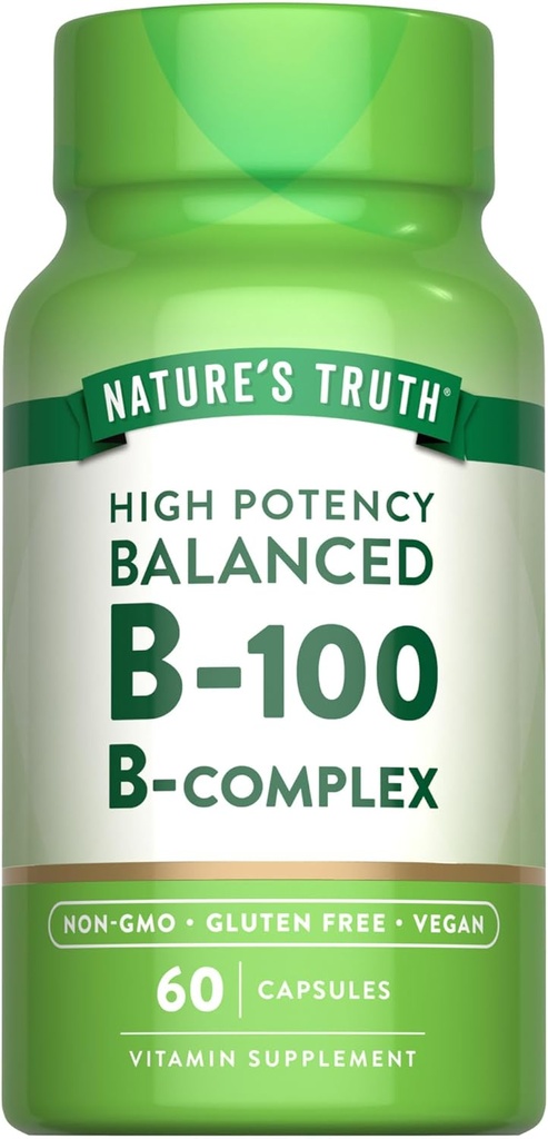 Verdad de la naturaleza Complejo de vitamina B tención 60 cápsulas ← High Potency B-100