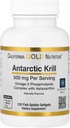 California Gold Nutrition Antártico Krill Oil, Ultra-High Omega-3 con Astaxanthin, Fresa Natural " Lemon Flavor, No GMO, Gluten Free, 500 mg, 120 Fish Gelatin Softgels, 2 Pack