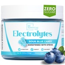 Zero Sugar - Sour Blue Candy Electrolytes Polvo - Refreshing Hydration - Caffeine Free Energy - All Natural Ingredients - Vegan, Keto & Paleo - Sugar Free Electrolyte Powder Drink Mix - 30 Servings