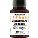 Reducido Glutathione 500 mg - 60 cápsulas Veg tención 250 mg por cápsula - Tamaño 2 cápsulas: 500 mg - 30 Actuaciones