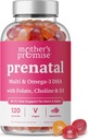 Vitamina prenatal Gummies con DHA ← Vitaminas Prenatales Veganas para Mujeres con Omega 3, Methylfolate, Choline &amp; D3, Vitaminas de Embarazo para el Desarrollo Fetal.