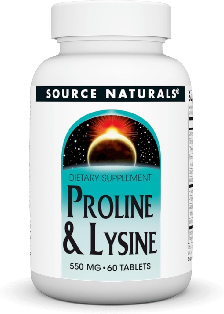 Fuente Naturals L-Proline &amp; L-Lysine, 550mg - 60 Tablets