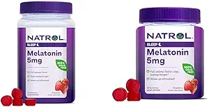 Natrol Melatonina 5mg Gummies 140ct &amp; 90ct Fresa Apoyo al sueño