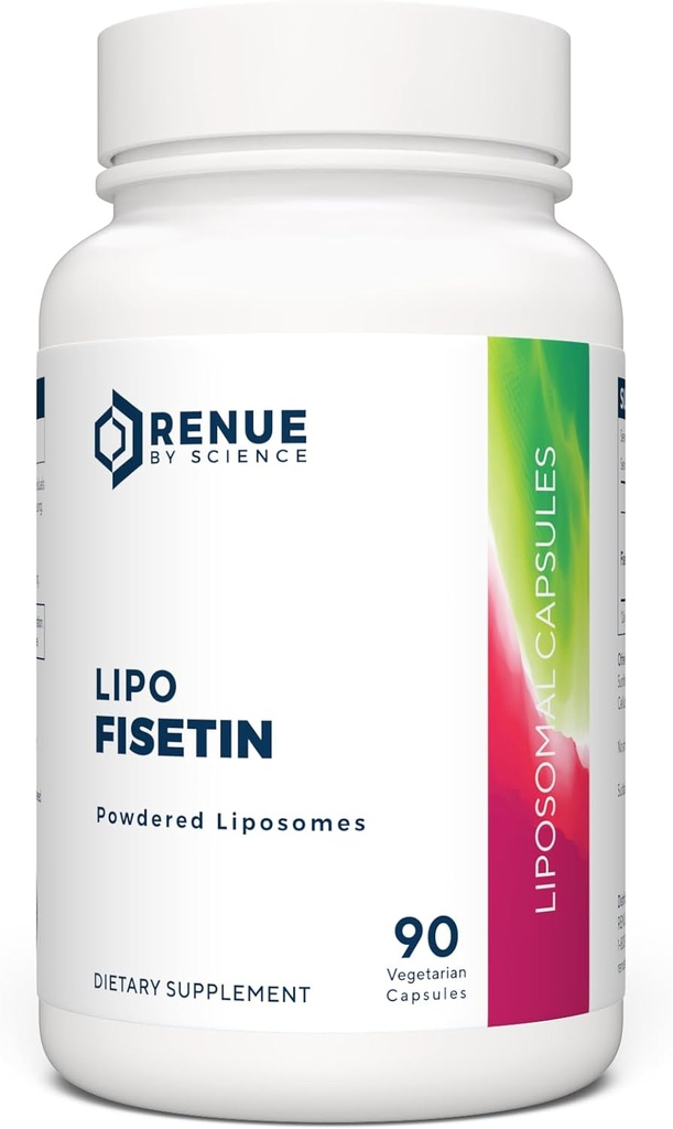 Renue By Science Fisetin TEN 90 Liposomal Fisetin Supplements - 150mg Fisetin per Serving Silenciosos Suplementos Senolíticos ANTE Fórmula Biodisponible para el aumento de la Absorción