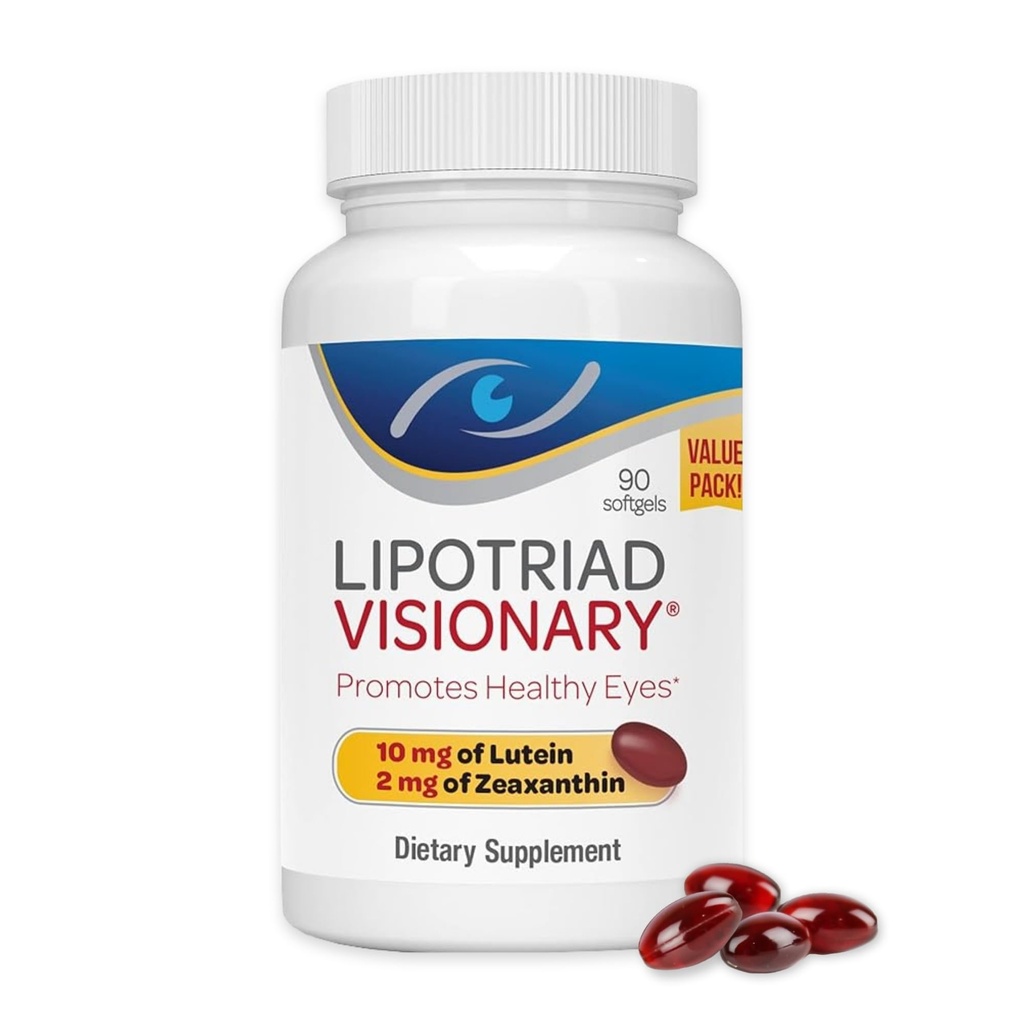 Lipotriad Visionary Eye Vitaminas - 90 cápsulas - Lutein y Zeaxanthin Suplementos con otros AREDS2 Ingredientes para el soporte de visión relacionada con la edad