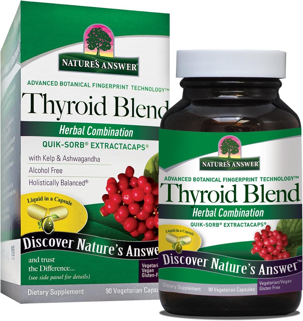 Respuesta de la naturaleza Tiroides Completamente Blend Vegetarian Capsules 90 Conde ← Soporta Tiroides Silencio Energía Natural Booster Silencio promueve el metabolismo