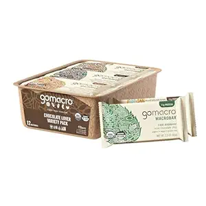 GoMacro MacroBar Bares de Proteína Ecológica Vegan - Chocolate Lover Variety Pack (2.3 Ounce Bares, 12 Cuentas)