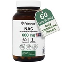 PriSTINE'S N-Acetyl L-Cysteine (NAC) Inmunity, Lung, " Liver Support Supplement Capsules - 600MG 60 Day Supply - Potent Antioxidant - Vegan, Gluten Free, Non GMO