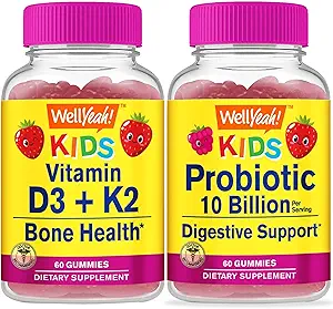 BuenoSí Vitamina D3+K2 Niños + Probióticos 2B Niños, Gummies Bundle - Gran Tasting, Suplemento de vitamina, Gluten Gratis, GMO Gratis, Chewable Gummy