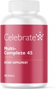 Celebrar vitaminas Multi-Completa, 45 mg de hierro – Multivitaminas Bariatrices diarias para pacientes de cirugía de gastrectomía y derivación gástrica – Vitaminas esenciales y minerales (180 cápsulas)