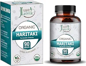 Just Jaivik Organic Haritaki (Terminalia Chebula) - 750mg (90 Tablets)
