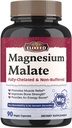 Magnesium Malate Capsules, Magnesium Supplements, Chelated, High Absorption & Bioavailability, Mineral for Men, Women &amp; Kids, Energy Production &amp; Muscle Recovery, 90 Vegan Caps