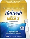 Refresh Optive MEGA-3 Lubricant Eye Drops Preservative-Free Artificial Tears, 0.01 fl oz (0.4 mL), 30 Single-Use Containers