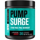 Jacked Factory Pumpsurge Caffeine Free Pre Workout for Men & Women - Nootropic Booster & Stim Free Pre Workout - Intense Pumps, Enhanced Focus - 30 Servings, Cherry Limeade 8.83oz