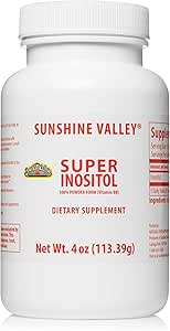 Sunshine Valley® Super Inositol, Vitamin B8 Powdered Dietary Supplement, Natural PCOS Fertility Supplement, Hormonal Balance & Healthy Ovarian Function Support - 4 oz