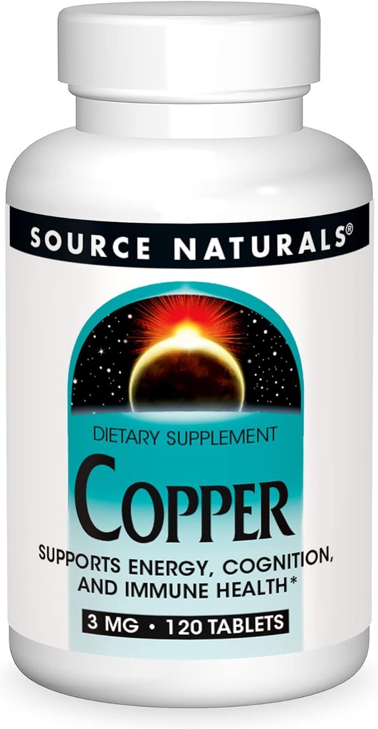 Fuente Naurals Copper, Supports Energy, Cognition, and Immune Health*, 3 mg - 120 Tablets