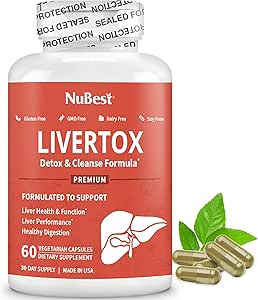 LiverTox - Advanced Liver Detox " Cleanse Formula - Herbal Liver Support with Milk Thistle, Turmeric, Artichoke, Dandelion, Beet " Zinc Helps Liver Function " Digestion ¦ 60 Vegan Capsules