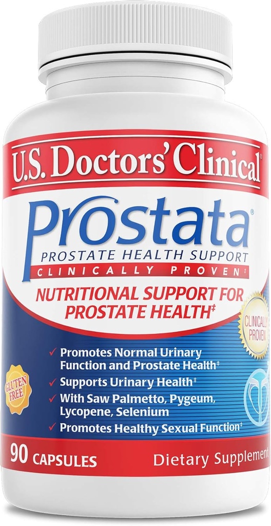 U.S. Doctors' Clinical Prostata - Suplemento de próstata clínica para hombres - Urinary Tract &amp; Bladder Support - Saw Palmetto, Vitamina E, Pumpkin Seed - USA Manufactured- 60 Capsules[20-Day Supply]