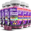 Suplemento de la menopausia para las mujeres Gummies con Cohosh Negro, Wild Yam Magnesium, Red Clover para la menopausia Alivio de la hormona de equilibrio de la noche Mood Plus Bergamot, Vitamina D3, Vitamina B12, Vitamina B6 Limpia