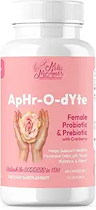 Mila Miamor ApHr-O-dYte Mujeres Probiótico y Prebiótico con Arándano - Sin gluten, Suplemento No-GMO para Salud Femenina, equilibrio pH, control de olores, Urinary Tract - 60 cápsulas