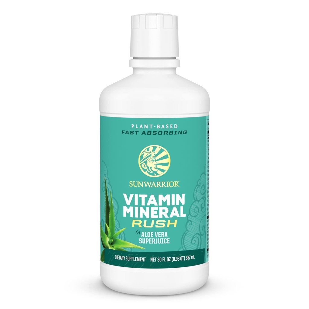 Sunwarrior Líquido Multivitamina Suplementos &amp; Minerales Vegan Planta-Basada con Aloe Vera para Hombres y Mujeres TENIDO Energía &amp; Apoyo Inmunitario Gluten Sugar Dairy Free TEN 30 Fl Oz