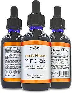 Dirobi Mimi's Miracle Minerals Fulvic Acid Humic Acid - Mineral Blend Drops Supplement, Liquid Trace Minerals 70 Ionic Minerals - Organic Plant Derived (2 oz 60 Day Supply)
