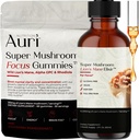 Auri Focus Gummies & Brain Boost Elixir Bundle - Super Mushroom Focus Gummies &amp; Lion’s Mane Liquid Elixir - Función Cognitiva " Mental Clarity Supplement - 60 Gummies y 60ml Elixir