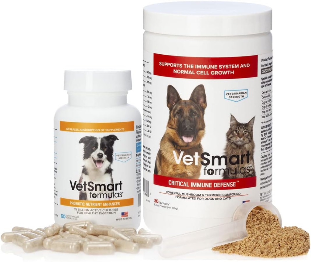 Turkey Tail Mushroom for Dogs Immune Support Bundled with Probiotic Nutrient Enhancer