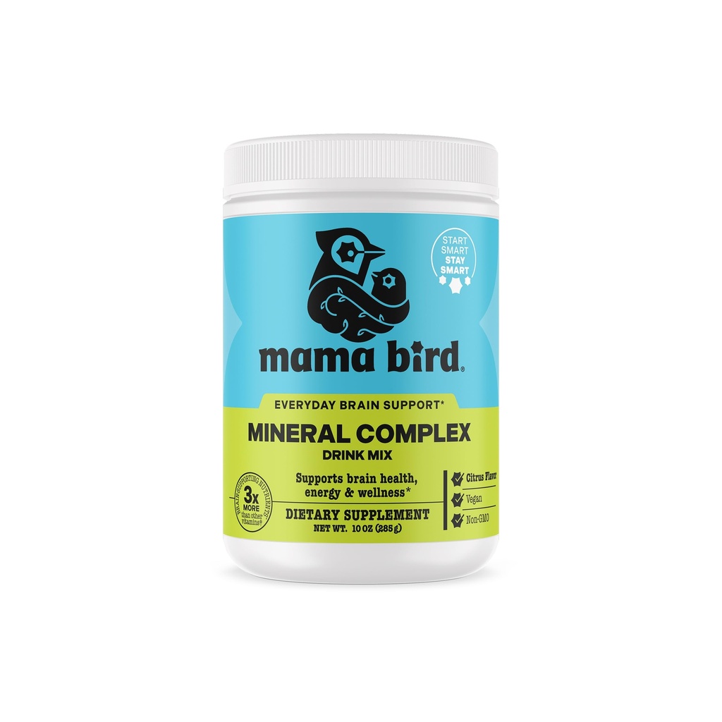 Best Nest Wellness Mama Bird Mineral Complex - Brain Health Support Multivitamin - Aids Bone Development for Mother & Baby - Drink Supplement with Choline &amp; Magnesium - Lemon-Lime, 285 g (30 Servings)