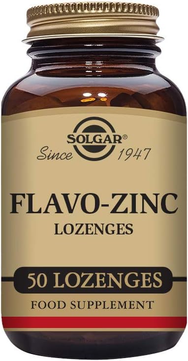 Solgar Flavo-Zinc Lozenge, 50 Count - Great-Tasting Lemon Lime Flavor - Antioxidant, Immune System Health - Highly Absorbable, Dissolves Quickly - Vegan, Gluten Free, Dairy Free, Kosher - 50 Servings