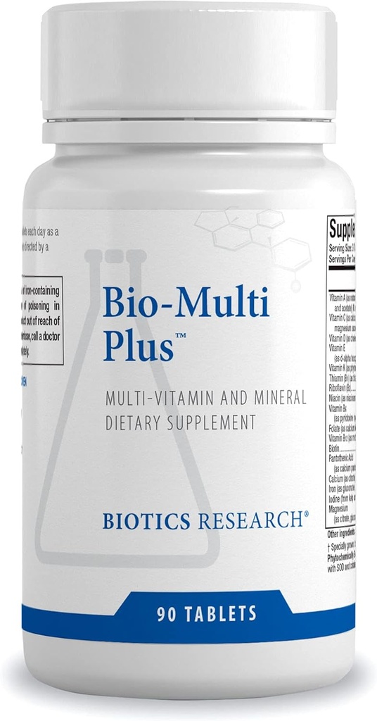 Biotics Research Bio-Multi Plus - Robust Foundational Multivitamin/Mineral Formula, Contiene Minerales de Traza Basada en Plantas 90 Tabletas