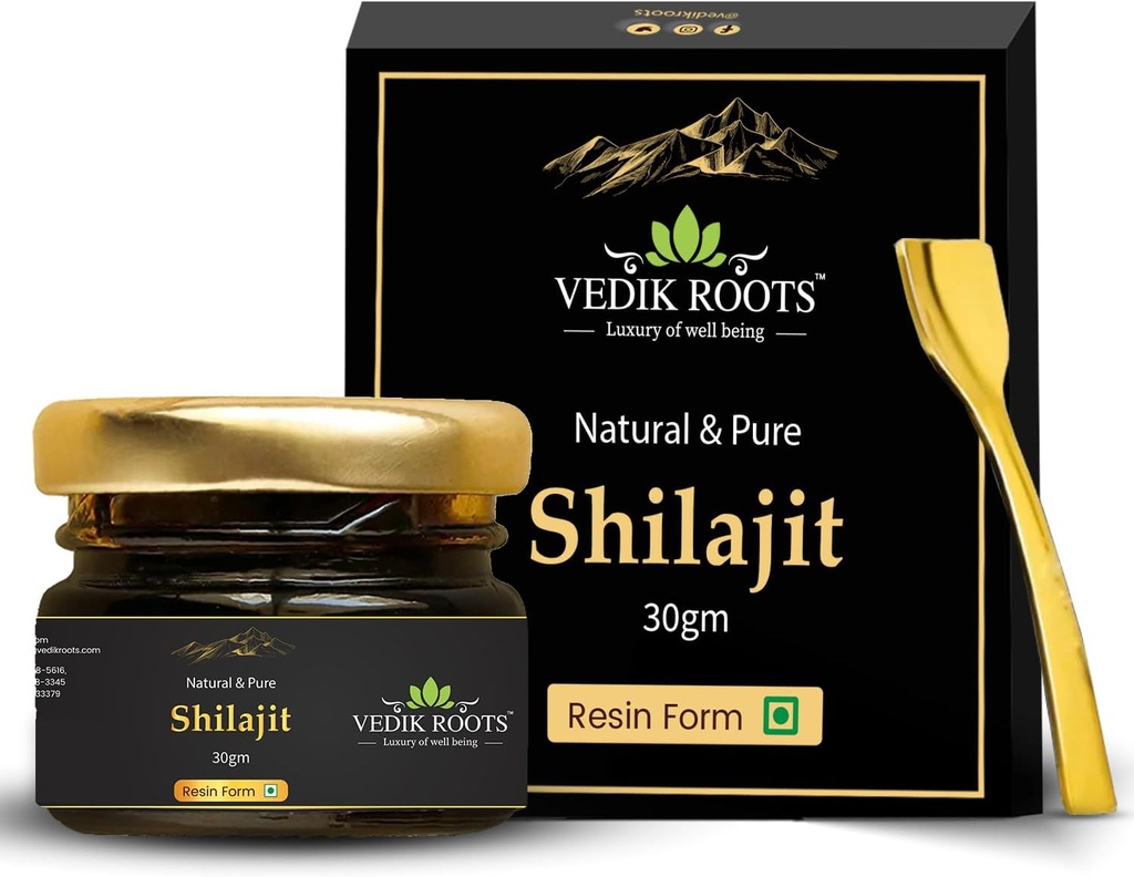 Pure Himalayan Shilajit Resin – Gold Grade 800mg | 85+ Trace Minerals & 75% Fulvic Acid | Supports Energy, Stamina & Immune Health | Third-Party Lab Tested | 30g, 75 Servings
