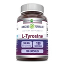 Fórmulas increíbles L-Tyrosine Amino Acid Suplemento TENIDO 500 Mg por Serving Silencio 180 Capsules TEN NO-GMO ANTE Gluten-Free TEN Made in USA
