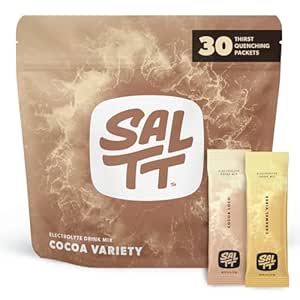 SALTT Electrolytes Packets de polvo, Cocoa Variety Pack (30 Packets) - Magnesium, Potassium, Sodium, Trace Minerals - Vegan, Sugar Gratis, Gluten Gratis - Travel Essentials - Made in USA