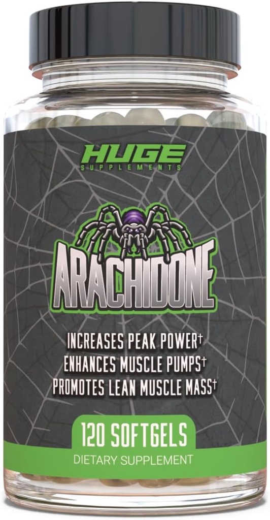 Suplementos enormes Arachidone, suplemento de ácido araquidonico, promueve la masa magra &amp; mayor fuerza, dosis más alta con 1000mg por ser, 120 Softgels