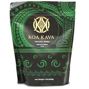 Vanuatu Koa Kava Kava Powder - Premium Noble Waka Kava Tea hecho de Postes Laterales en Vanuatu para la relajación auténtica. 1 bolsa de libras