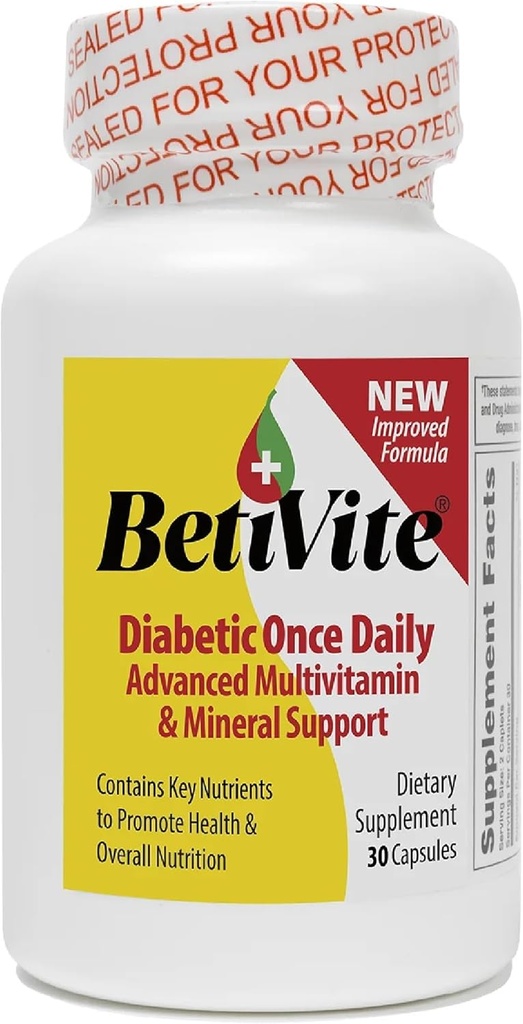 BetiVite Multi Vitamins Support Healthy Nerve Function & Eye Health, Contains ALA, Lycopene and Lutein to promote overall health, 30 Day Supply