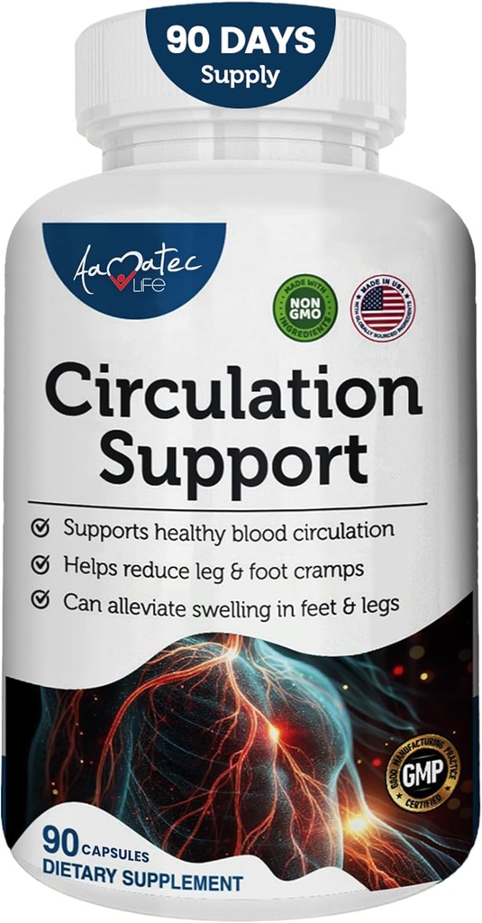 La circulación sanguínea Complemento para las arterias " Veins Health- Natural Cardiovascular Pills with L-Arginine, Ginger Root- Promotes Healthy Blood Flow " Heart Health- 90 Capsules