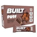 Bar de construcción, Bares de proteína Puff, Brownie Batter Puff, Snacks de 17g Protein, Bares On-The-Go, Sólo 140 Calories, 6g Azúcar, Collagen, Gluten Free, 12 Condes