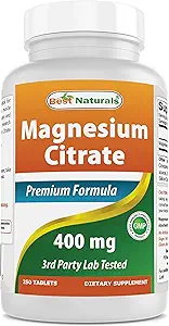 Mejores Naturales Citrato de Magnesio (Citrato de Magnesio) 400mg 250 Tabletas (400 mg de Magnesio Elemental por 2 Tabletas) (1)