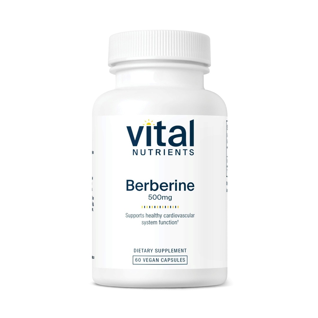 Nutrientes Vitales Berberina ←Apoyos Función de Bowel y Niveles de Triglicéridos Normales ←Suplemento de Vegan Gluten, Dairy y Soy Gratis TEN500 mg ANTE60 Cápsula