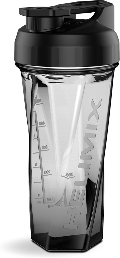 HELIMIX 2.0 Vortex Blender Shaker Bottle Holds upto 28oz  No Blending Ball or Whisk Silencio EE.UU. Hecho ← Portable Pre Workout Whey Protein Drink Shaker Cup ¦ Mixes Cocktails Smoothies Shakes ← Top Rack Safe