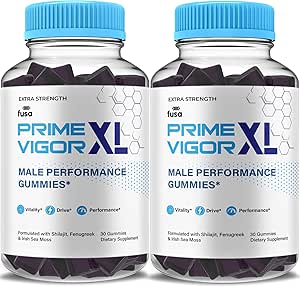 (2 Pack) Prime Vigor XL Gummies PrimeVigor XL Me Gummy Supplement, Prime Vigor Maximum Strength Advanced Shilajit Irish Sea Moss Fenugreek Gummies for Men Energy &amp; Vitality Support (2 Month Supply)