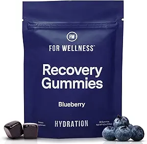 Para Wellness Recovery Gummies Hydrate ← Blueberry Electrolyte & Antioxidant Suplementos para la hidratación, energía " Post-Workout Performance ¦ Vegan, Non-GMO, 30 Conde