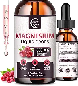 (2 Pack) Magnesium Glycinate Liquid Drops TENIDO 1000mg Liquid Magnesium Complex with D3, L-Thea & GABA for Energy, Sleep, Nerve and Heart Health, High Absorption, Raspberry Flavor